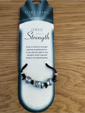 Onyx Strength Cord Bracelet - Blue Beaded - NWT
